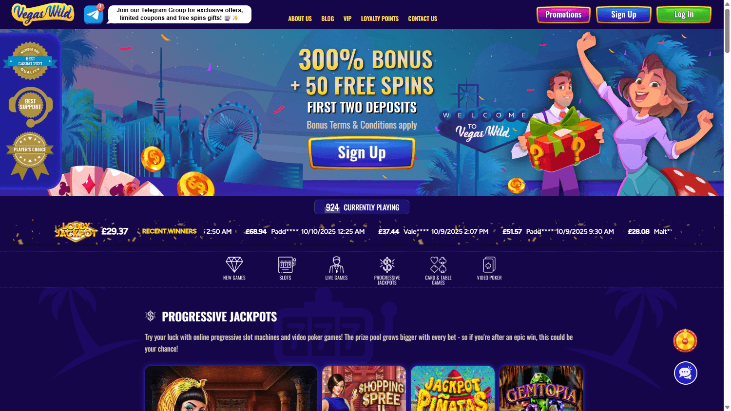 Vegas Wild Casino Desktop screenshot